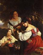 Franz Xaver Winterhalter Roman Genre Scene oil painting artist